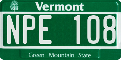 VT license plate NPE108