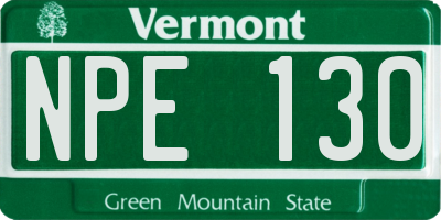 VT license plate NPE130