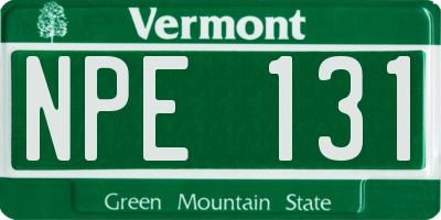 VT license plate NPE131