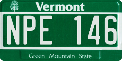 VT license plate NPE146