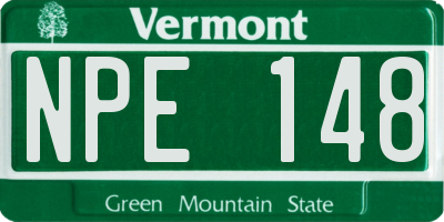 VT license plate NPE148