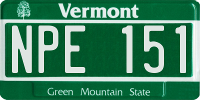 VT license plate NPE151