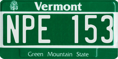 VT license plate NPE153