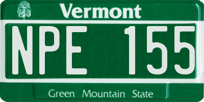 VT license plate NPE155
