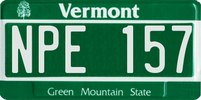VT license plate NPE157