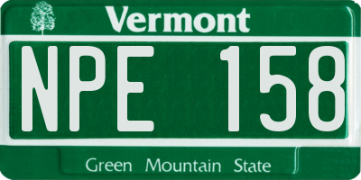 VT license plate NPE158