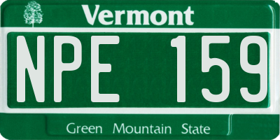 VT license plate NPE159