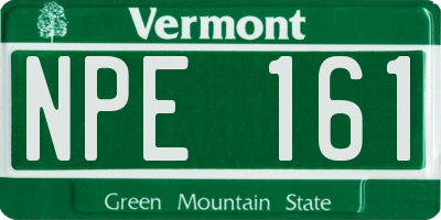 VT license plate NPE161