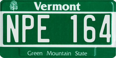 VT license plate NPE164
