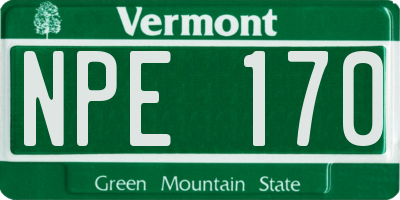 VT license plate NPE170