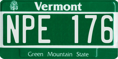 VT license plate NPE176