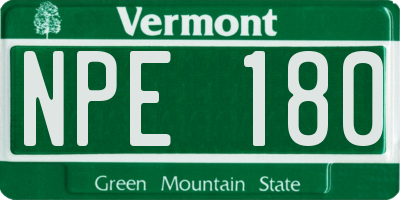 VT license plate NPE180