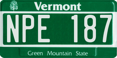 VT license plate NPE187