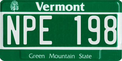 VT license plate NPE198
