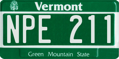 VT license plate NPE211