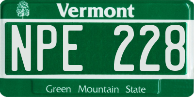 VT license plate NPE228