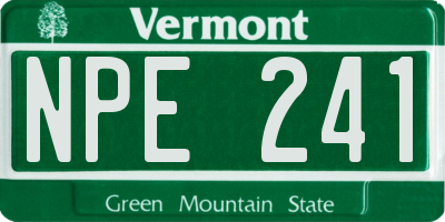 VT license plate NPE241
