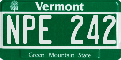 VT license plate NPE242