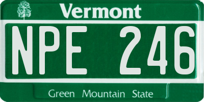 VT license plate NPE246