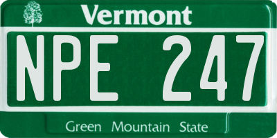 VT license plate NPE247