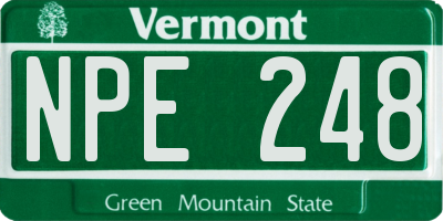 VT license plate NPE248
