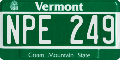 VT license plate NPE249