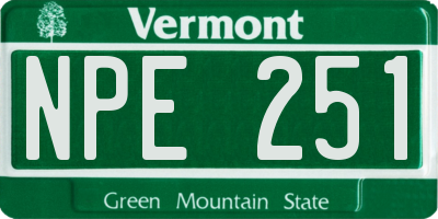 VT license plate NPE251