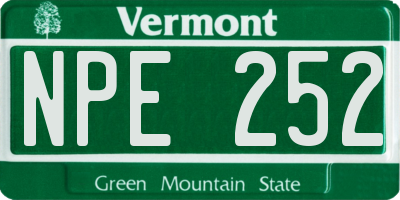 VT license plate NPE252