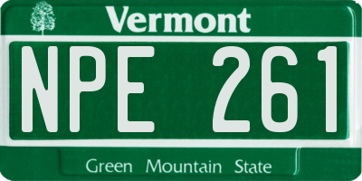 VT license plate NPE261