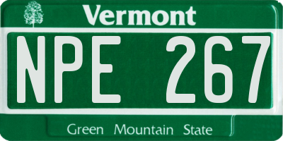 VT license plate NPE267