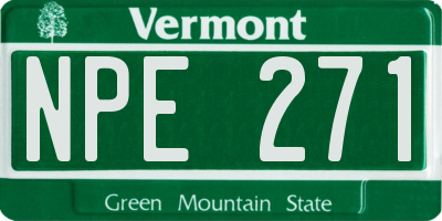 VT license plate NPE271