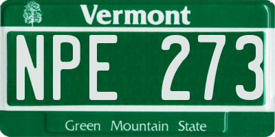 VT license plate NPE273