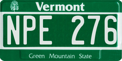 VT license plate NPE276