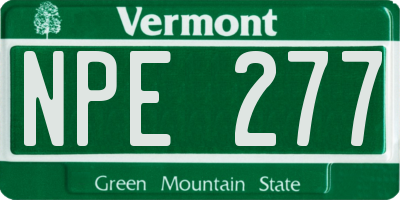 VT license plate NPE277
