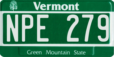 VT license plate NPE279