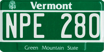 VT license plate NPE280
