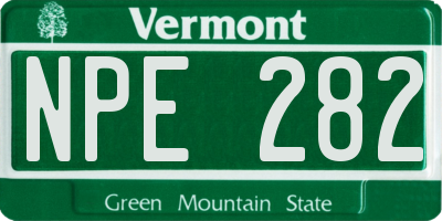 VT license plate NPE282