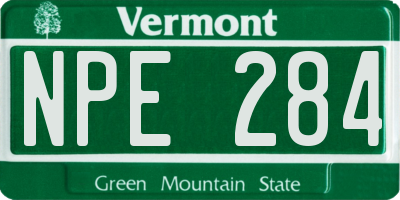 VT license plate NPE284