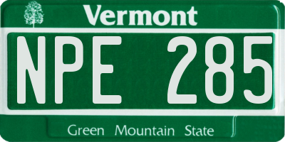 VT license plate NPE285