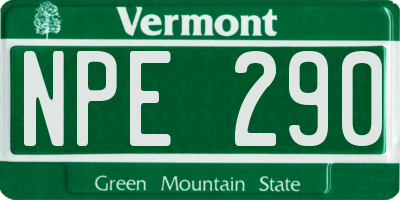VT license plate NPE290