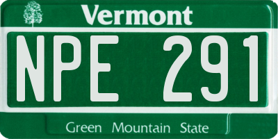VT license plate NPE291