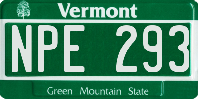 VT license plate NPE293