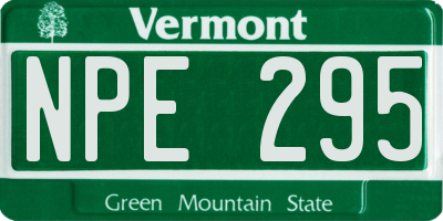 VT license plate NPE295
