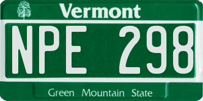 VT license plate NPE298