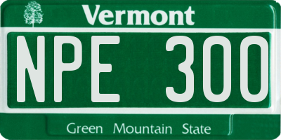 VT license plate NPE300