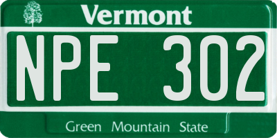 VT license plate NPE302
