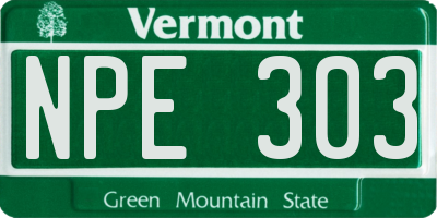 VT license plate NPE303