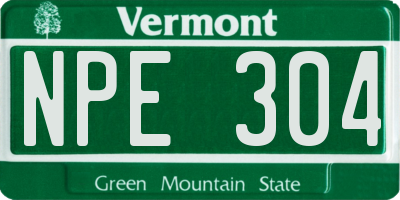 VT license plate NPE304