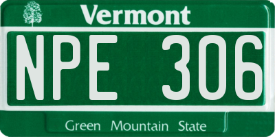 VT license plate NPE306