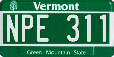 VT license plate NPE311